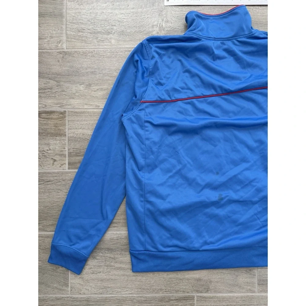 Hurley Royal Blue Zip Up Track Jacket With Red Trim Size Large *Read Description